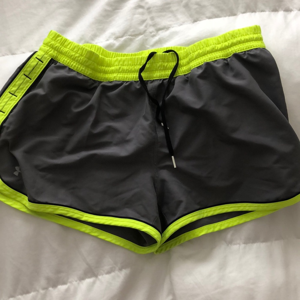 Gray & Neon Yellow Under Armour Semi-fitted Shorts
